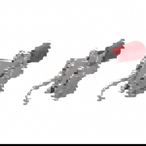 Pull-Action Latch Clamp: Horizontal, 200 lb, J-Hook, Flanged Base